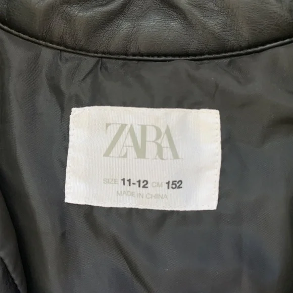 ZARA Boys Faux Leather Jacket Size 11-12 - Picture 9 of 9